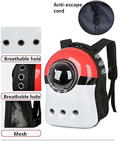 Pet Travel Carrier, Cat Dog Dome Space Capsule Bubble Backpack, Portable Waterproof Breathable Knapsack for Hiking, Traveling (Black Bear)