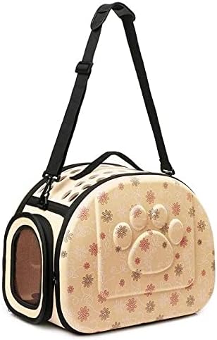 Pet Bag Outdoor Portable Pet Breathable Shoulder Bag Handbag Space EVA Cats Dogs Backpack Folding Travel Shoulder Bag Cats Dogs (Beige, M)