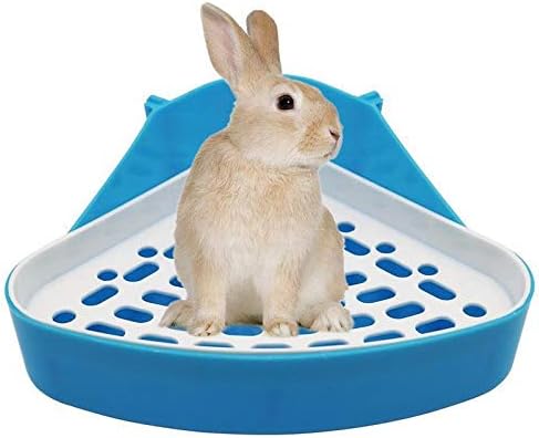 Hamster Pet Corner Toilet Litter Trays Cat Rabbit Clean Indoor Pet Potty Tray for Small Animal Guinea Pig Galesaur Ferret (Blue)