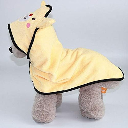 Goclothod Pet Hooded Bath Towel Puppy Drying Bath Towel Absorbent Bathrobe Warm Blanket