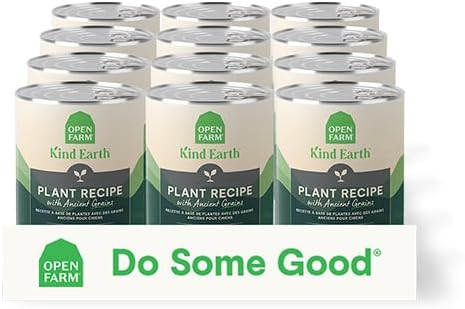 Open Farm Canned Dog Food - Kind Earth Plant Based Ancient Grains Pate Recipe 12 Cans / 12.5oz