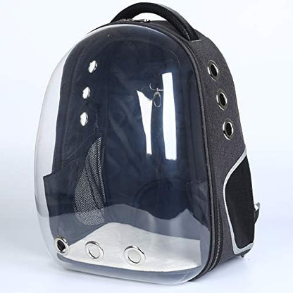 Space Capsule Transparent Pet Carrier Backpack for Cat Kitten Doggie Puppy,Waterproof Carrier Purse, Portable Bubble Carrying Backpack Airline Approved (Black)