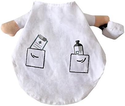 Mikayoo Pet Dog Cat Halloween Costume Doctor Nurse Costume Dog Jeans Clothes Cat Funny Apperal Outfit Uniform(Doctor