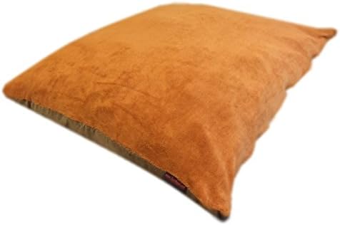 DIY Luxurious Brown Suede Coral Fleece Cover for Pet Bed or Pillow + Inner Half Waterproof Half Water Resistant Case for Small to Medium Dogs - COVERS ONLY Flat Style (Brown Fleece 36"x29")