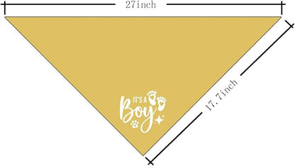 It's A Boy Dog Bandana, Yellow Dog Bandana, Gender Reveal Dog Bandana, Dog Bandana Pregnancy Announcement, Dog Bandana for Small Medium Large Dog, Pet Dog Triangle Scarf, Gift for Dog Lover (E58)