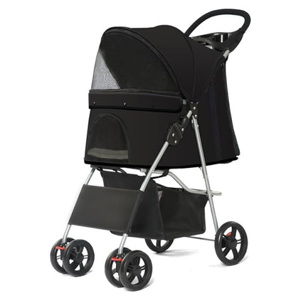 Petmolico Folding Dog Stroller Pet Stroller Waterproof Cats Travel Carrier Puppy Stroller with Cup Holder & Removable Liner