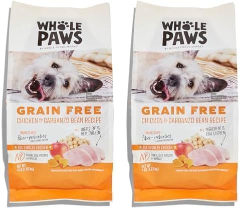 Whole Paws Dog Grain Free Chicken & Garbanzo Beans Recipe, 64 OZ (Pack of 2)