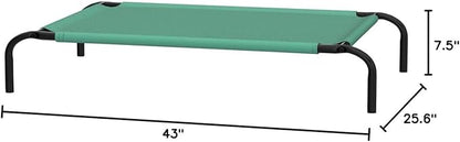 Amazon Basics Cooling Elevated Dog Bed with Metal Frame 43"L x 25.6"W x 7.5"Th, Green
