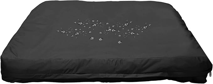 Dog Bed Covers 30L × 20W × 3H Inch Washable Black Thickened Waterproof Oxford Fabric with Handles and Zipper Reusable Dog Bed Liner for Small to Medium 30-35 Lbs Puppy