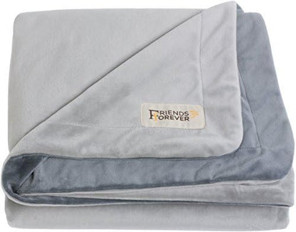 Friends Forever Durable Dog Blanket for Couch Protection, Two Tone Reversible Pet Hair Resistant Blanket for Dogs Cats Bed Kennel Crate Car Seat - Soft Velvet, Warm Fleece, Bailey 53" x 42"