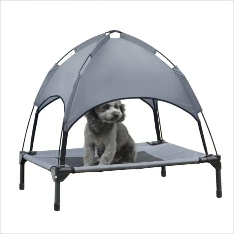 Small Elevated Dog Bed with Canopy 30IN Outdoor