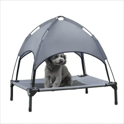 Small Elevated Dog Bed with Canopy 30IN Outdoor