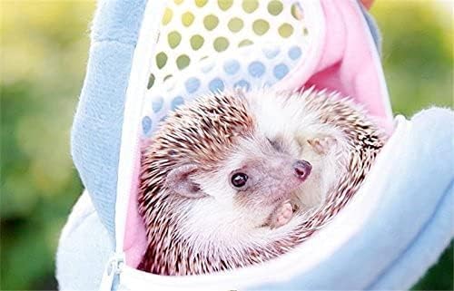 Yosoo Portable African Hedgehog Hamster Breathable Pet Dog Carrier Bags Handbags Puppy Cat Travel Backpack (S, White Mesh - Blue)