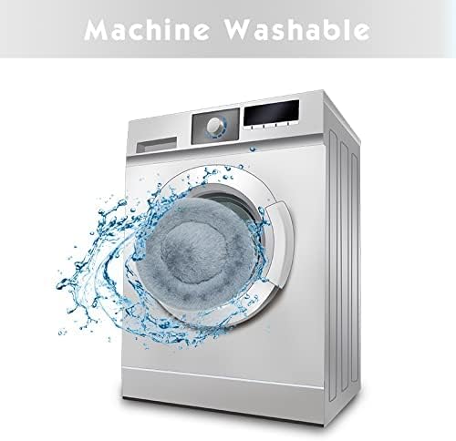 Anti Anxiety Round Fluffy Plush Faux Fur Warm Washable Dog Bed & Cat Bed Sleep（20"/24"/27''） (24",