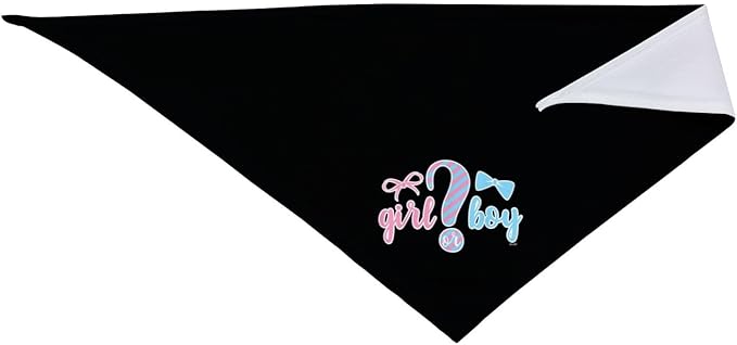 He Or She What Will It Be? Gender Reveal/Baby Announcement Dog Bandana,Pet Neckerchief for Pets Daily Wear Photo Prop Party Supplies (Black)