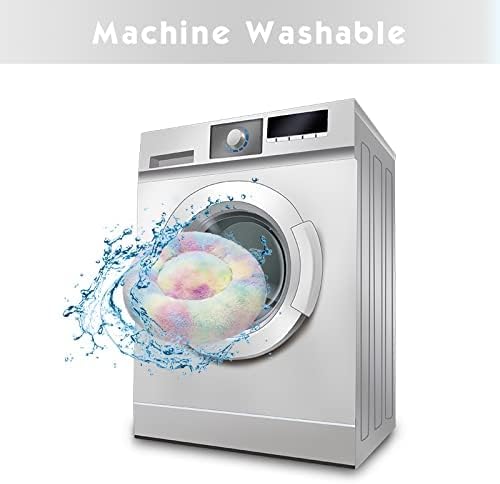 Anti Anxiety Round Fluffy Plush Faux Fur Warm Washable Dog Bed & Cat Bed Sleep（20"/24"/27''） (20",