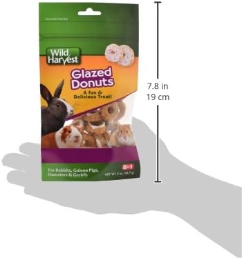 Wild Harvest Food And Unique Edible Treats for Guinea Pigs, Hamsters, Gerbils, and Adult Rabbits, Glazed Donuts, 0.14 pounds, 2.2 Ounce (Pack of 1)