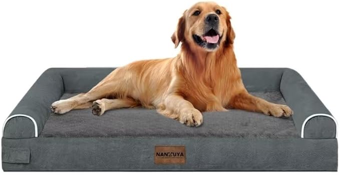 Large Dog Bed Orthopedic Washable: Beds Bolster XL Bed Big XLarge Dogs Memory Foam Couch Sofa Waterproof with Removable Cover