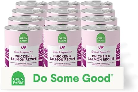 Open Farm Canned Dog Food - Chicken and Salmon Pate Recipe 12 Cans / 12.5oz