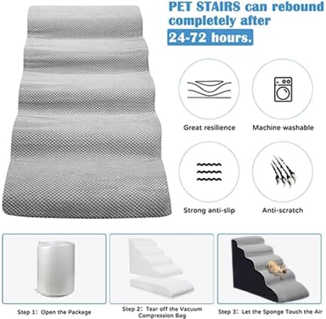 Foam Dog Stairs 5-Step Dog 25" H,