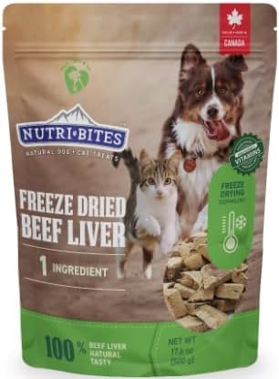 Nutri Bites Freeze Dried Beef Liver Dog Treats 17.6 oz