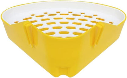 Hamster Pet Corner Toilet Litter Trays Cat Rabbit Clean Indoor Pet Potty Tray for Small Animal Guinea Pig Galesaur Ferret (Yellow)