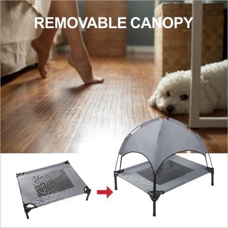 Small Elevated Dog Bed with Canopy 30IN Outdoor