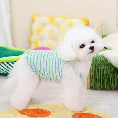 Cute Summer Dog T Shirt Striped Pet T-Shirts