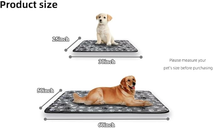 Waterproof Dog Blanket, Pattern Printing Super Soft Warm Fluffy Facecloth Sofa Car Bed Protector, Urine Proof Washable Outdoor Pet Blanket for Puppy Large Dogs & Cats(paw & Bone25*30)