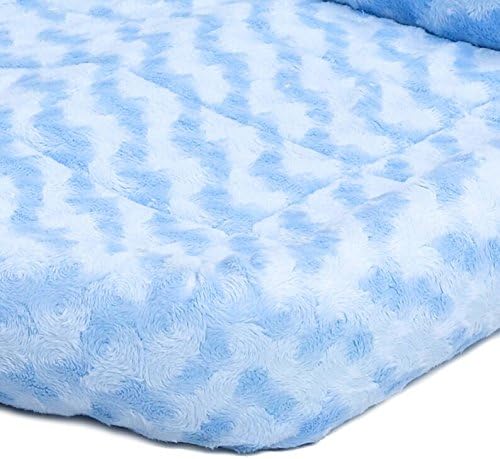 MidWest Homes for Pets Bolster Dog Bed 24L-Inch Blue Dog Bed or Cat Bed w/ Comfortable Bolster 24-Inch Dog