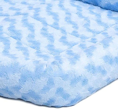 MidWest Homes for Pets Bolster Dog Bed 24L-Inch Blue Dog Bed or Cat Bed w/ Comfortable Bolster 24-Inch Dog