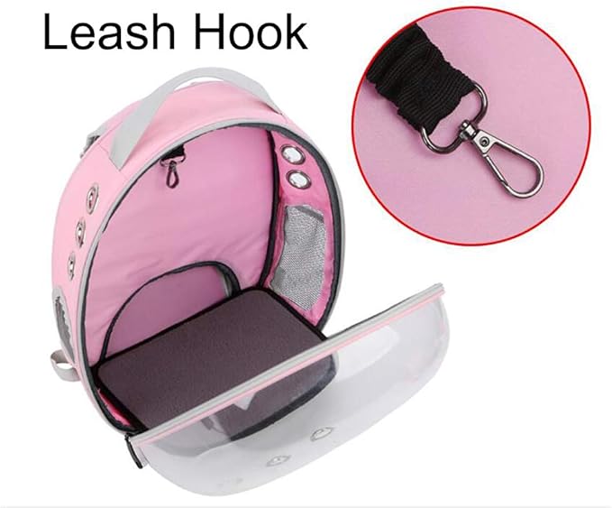 Magik Astronaut Pet Cat Dog Kitten Puppy Carrier Backpack Travel Full-View Breathable Bag Case Capsule for Small Dog and Cats, Transparent Waterproof Hiking Camping, Airline Approved (Pink)