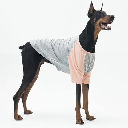 Dog Shirt for Small and Large Dogs Raglan Cotton T-Shirts Soft Breathable Dog Shirts pet Clothes Gray Series (2X-Large