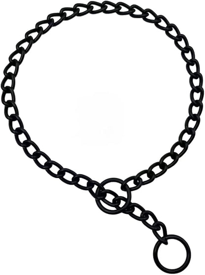 Matte Black Dog Choke Collar Slip P Chain (2XL)