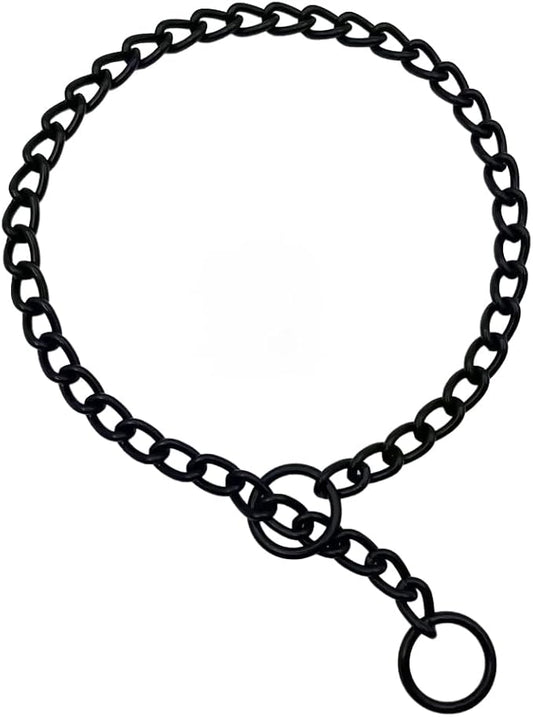 Matte Black Dog Choke Collar Slip P Chain (2XL)