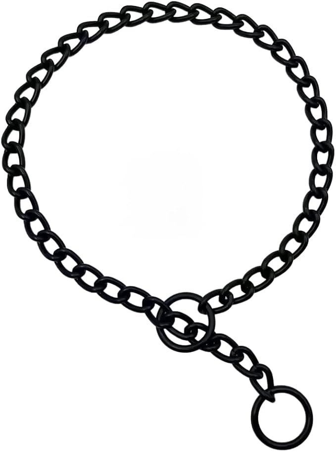 Matte Black Dog Choke Collar Slip P Chain (4XL)