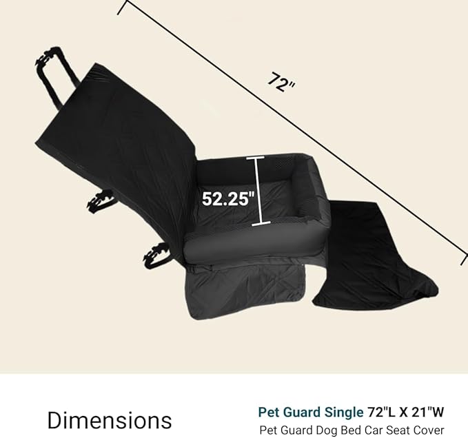 Formosa Covers Deluxe Waterproof Car Seat Dog Bed PetGuard Cover 21" W 72" L,