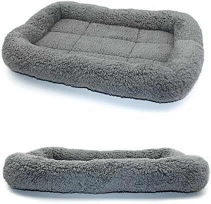 Enjoying Soft Plush Cat Bed Mat 16" x 22" Pet Cushion with Pillow Around for Dogs Cat Curling Sleep Cat Pad for Cat Carrier/Crate Dog Self-Warm Bed
