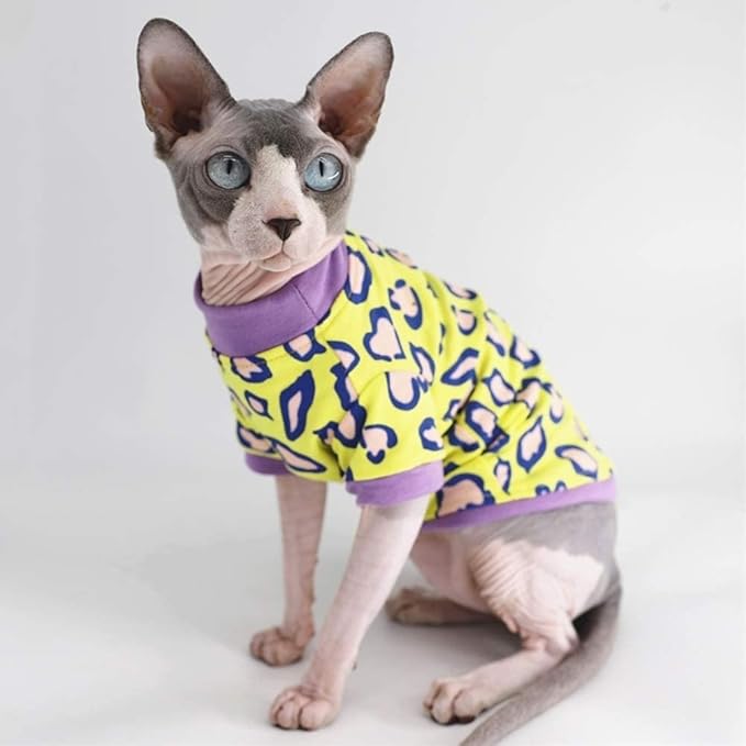 Sphynx Hairless Cat Cute Summer Cotton T-Shirts Pet Clothes 1))