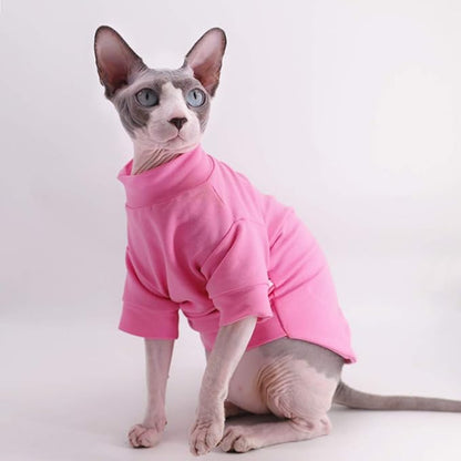 Sphynx Hairless Cat Cotton Tshirts Pet Clothes (7.2-8.7 lbs),