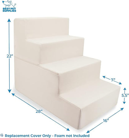 Best Pet Supplies Foldable Pet Stairs Cover for Foam Dog Ramps 4-Step