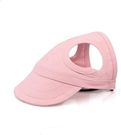 Leconpet Dog Baseball Cap Pet Hats with Big Ear Holes, Adjustable Baseball Caps for Small Medium and Large Dogs, Comfortable Pet Sun Hat with Adjustable Strap for Dogs and Cats (Pink, Small)