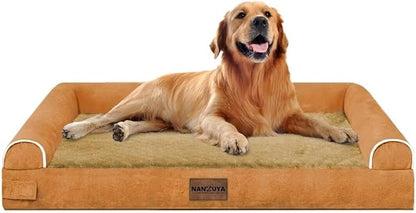 Large Dog Bed Orthopedic Washable: Beds Bolster XL Bed Big XLarge Dogs Egg Crate Foam Couch Sofa Waterproof with Removable Cover