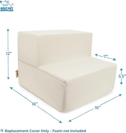 Best Pet Supplies Foldable Pet Stairs Cover for Foam Dog Ramps 2-Step