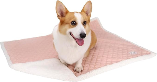 Acaba Dog Blanket for Floor Dog Dog Mat Dog Bed Mat for Floor Dog Bed Cooling Mat Warming Mat Ultra Soft Pet Bed Reversible (Cool & Warm) Dog Bed Pad with Machine Washable Pink (M)