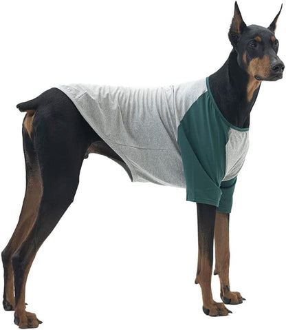 Dog Shirt for Small and Large Dogs Raglan Cotton T-Shirts Soft Breathable Dog Shirts pet Clothes Gray Series (4X-Large