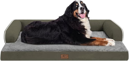 Large Dog Bed Orthopedic Washable: Orthopedic Dark Green Dog beds for Large XXXLarge Size Dogs