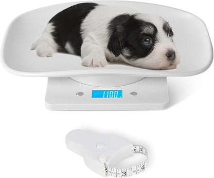 Digital Pet Scale, Multi-Function LCD Scale Digital Weight with Height Tray Measure Accurately, Perfect for Puppy/Kitten/Hamster/Hedgehog/Food, Capacity up to 22 lb, Length 11inch