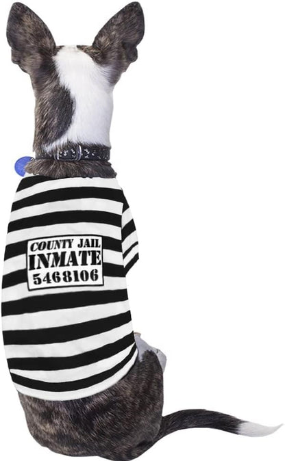 Halloween Pet Dog Costume Funny Cute Halloween Outfit Shirt for Small Dogs and Cats (Prisoner