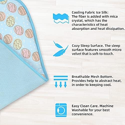 NWK Pet Cooling Mat -27.5’’ X 20’’ Ice Silk Cooling Mat for Dogs & Cats Portable & Washable Pet Cooling Blanket, Car Seats, Beds for Summer (Blue Toy, Medium)